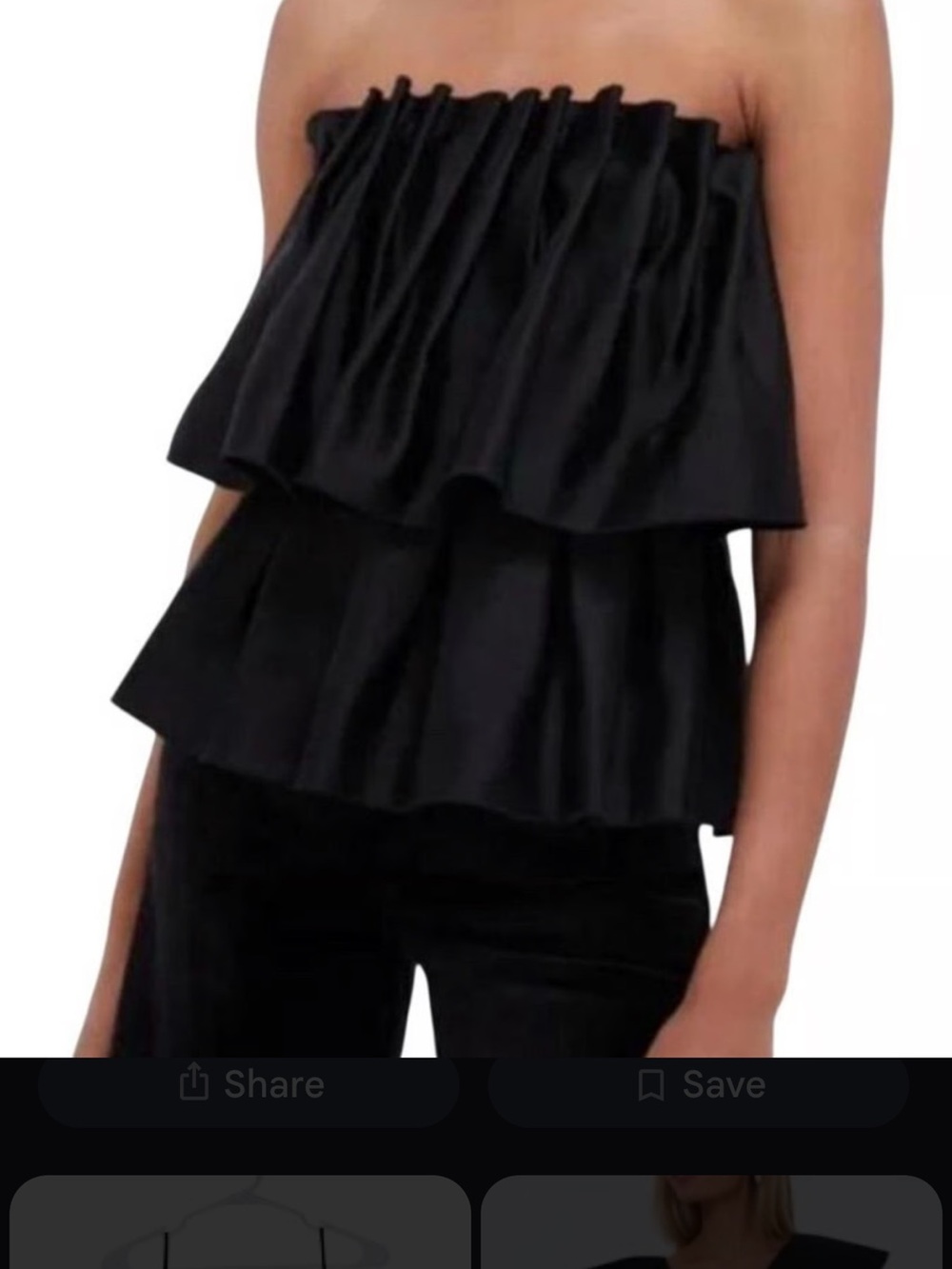 Tuckernuck pomander place Black Strapless Tiered Ruffle Camisole